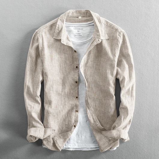 Camisa Casual de Lino con Mangas Largas para Hombre - Image 9