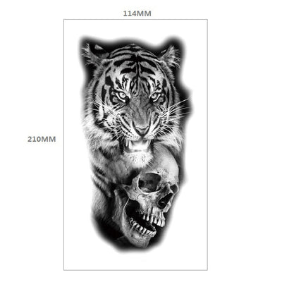 Tatuaje Temporal Transferible - Patrón Animal Tigre y León Media Manga - Image 57