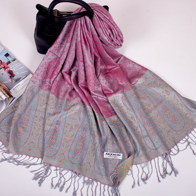 Foulard Étnico de Cachemira Dual-uso con Jacquard y Borlas - Image 26