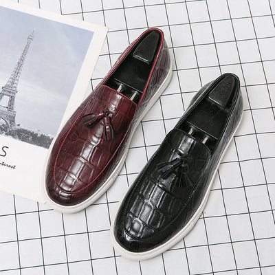 Zapatos de Cuero Estilo Coreano Casual Elegante con Borlas - Talla Grande Hombre - Image 7