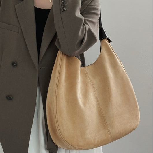 Bolso de Terciopelo de Gran Capacidad con Diseño Exclusivo