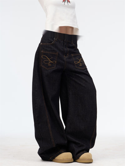 Jeans de Calle Americana con Bolsillos Bordados Inside-Out - Image 3