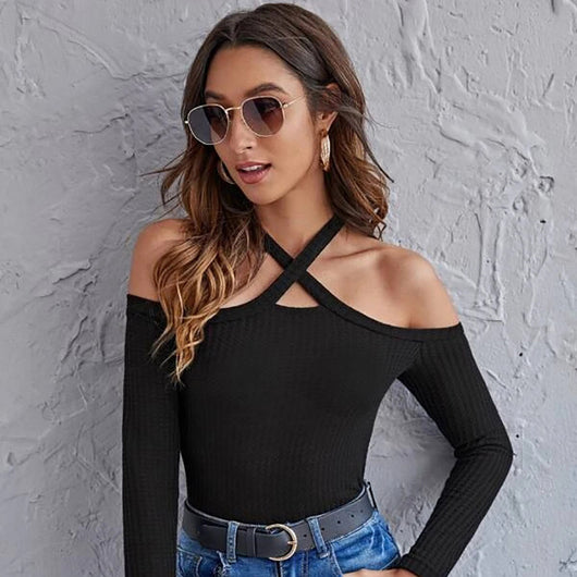 Suéter con Cuello Cruzado y Detalle de Hombro - Image 13