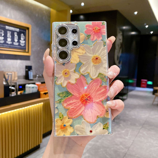 Funda para Celular con Diseño Floral de Diamantes y Protección de Lente - Image 11