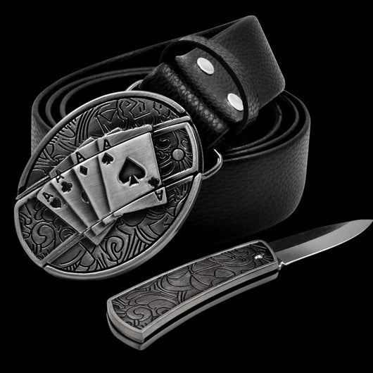 Cinturón de Cuero con Cuchillo Integrado y Hebilla de Seguridad - Image 24