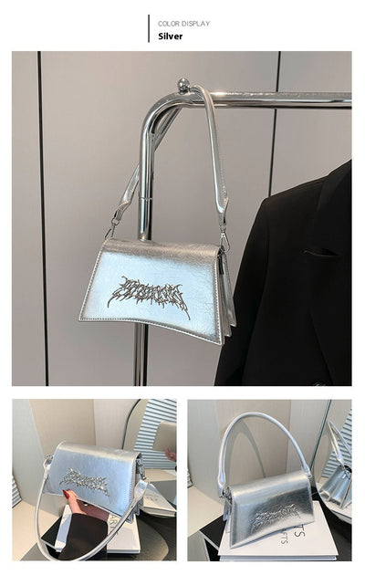 Bolsa Bandolera Diseño Francés con Cadena y Textura Crack - Image 14