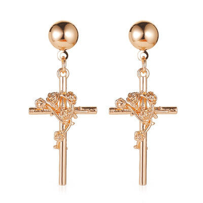 Aretes de Rosa Tridimensional con Relieve en Relieve - Image 9