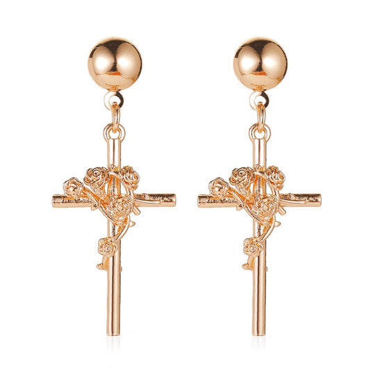 Aretes de Rosa Tridimensional con Relieve en Relieve - Image 9