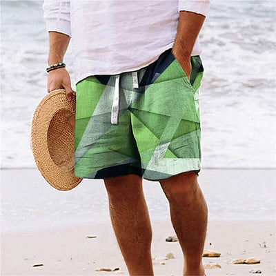 Pantalones Cortos de Playa con Estampado - Shorts Sueltos con Cordón para Hombre - Image 12