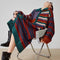 Suéter Abrigo Retro con Rayas de Colores para Mujer