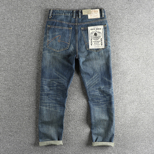 Jeans Rectos Casuales para Hombre con Bolsillos Retro - Image 2