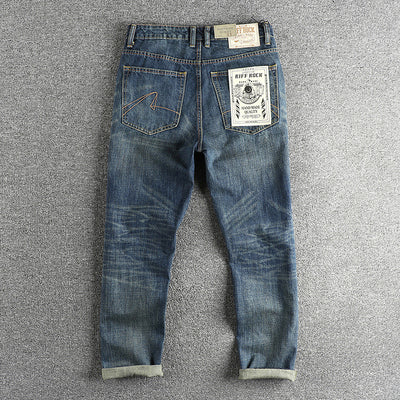 Jeans Rectos Casuales para Hombre con Bolsillos Retro - Image 2