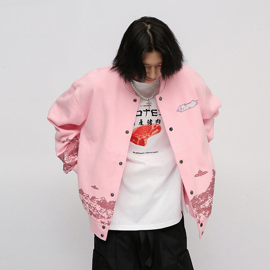Chaqueta Fina Estampado Planeta Graffiti para Hombre - Image 5