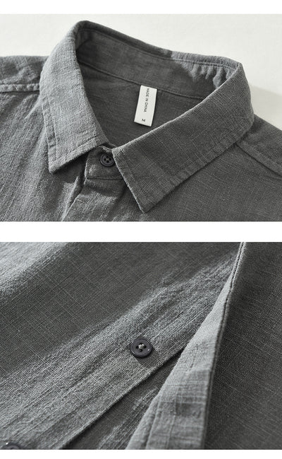 Camisa de Lino Suelta para Hombre - Estilo Casual Artístico de Manga Larga - Image 12