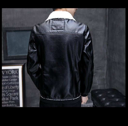 Chaqueta de Cuero y Forro Polar Cordero Cashmere para Hombre - Image 6