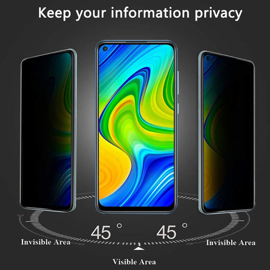 Protector de Pantalla Privada Anti Espía Cristal Templado para Note 10 Pro 9 8 7 T K30 K40