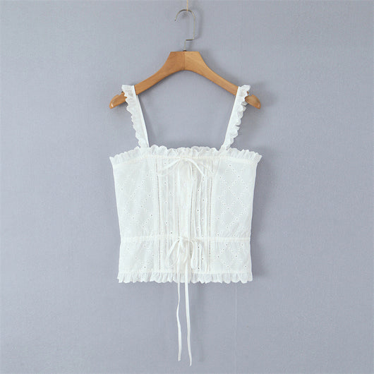 Conjunto de Blusa sin Mangas Bordada y Culotte de Algodón - Image 19