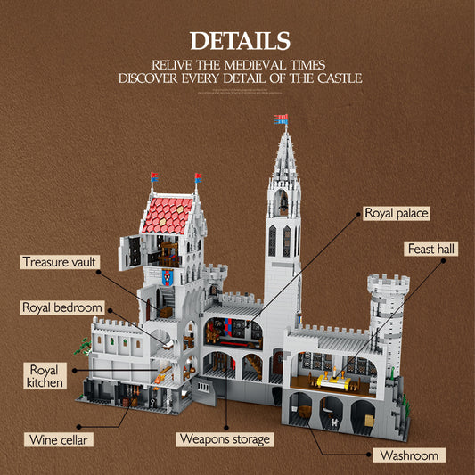 Castillo Real con Bloques de Construcción - Modelo Arquitectónico Detallado