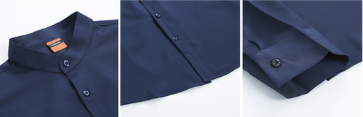 Camisa Casual de Cuello Alzado Manga Larga para Hombre - Image 15
