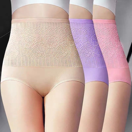 Panties Levanta Cola de Cintura Alta en Encaje Sexy - Talla Grande