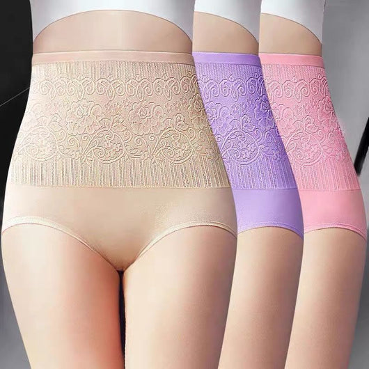 Panties Levanta Cola de Cintura Alta en Encaje Sexy - Talla Grande