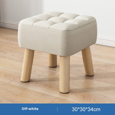 Taburete de Madera Maciza Minimalista con Tapizado - Image 16