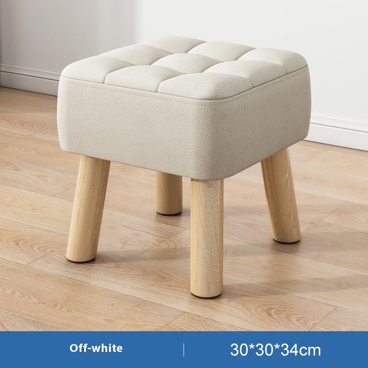 Taburete de Madera Maciza Minimalista con Tapizado - Image 16