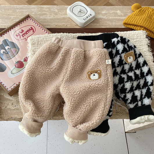 Pantalones de Niña Gruesos con Forro de Lana Cordero para Otoño e Invierno - Image 7