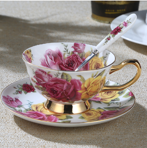 Juego de Tazas para Té en Pareja - Taza de Té Negro con Plato y Cuchara - Image 6