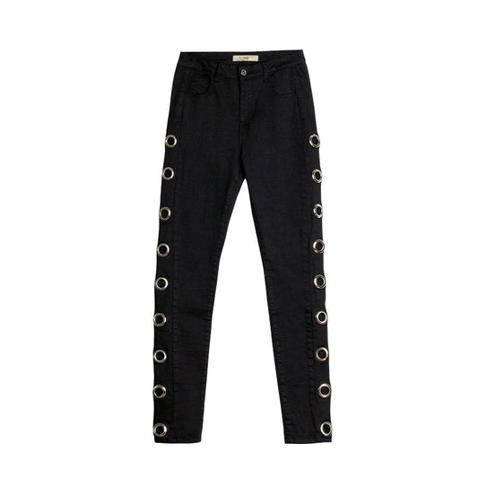 Jeans Slim Ajustados con Detalles Laterales