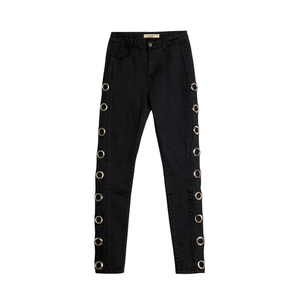 Jeans Slim Ajustados con Detalles Laterales