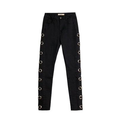 Jeans Slim Ajustados con Detalles Laterales