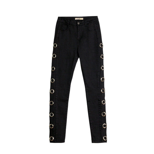 Jeans Slim Ajustados con Detalles Laterales