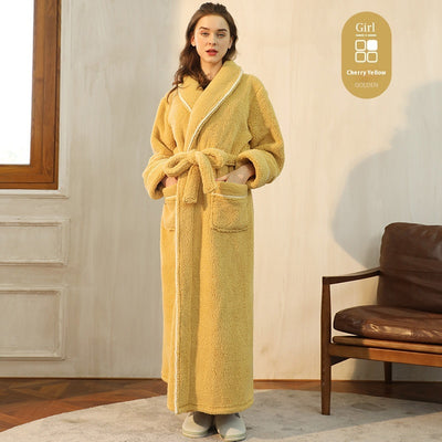 Bata de Invierno en Terciopelo Algodón para Parejas - Pijama Largo Talla Grande Lujo Ligero - Image 8