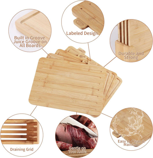 Juego de 4 Tablas para Cortar Frutas y Verduras con Soporte - Image 12