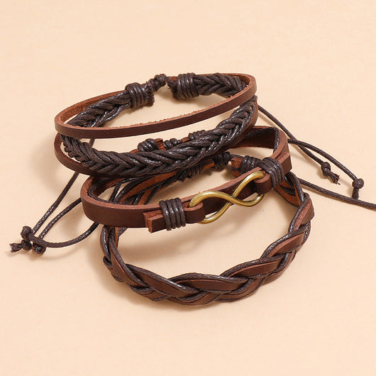 Pulsera de Cuero Auténtico Tejida con Cuentas - Estilo Étnico Retro - Image 43