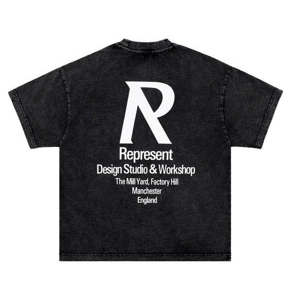 Camiseta Estampada Lavada y Desgastada para Hombre