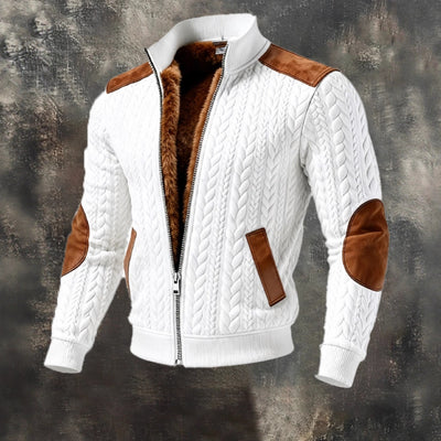 Chaqueta de Punto Jacquard Texturizada Estilo Retro para Hombre