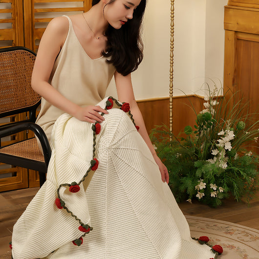 Manta Floral Tejida - Transformable en Ramo de Rosas - Image 3