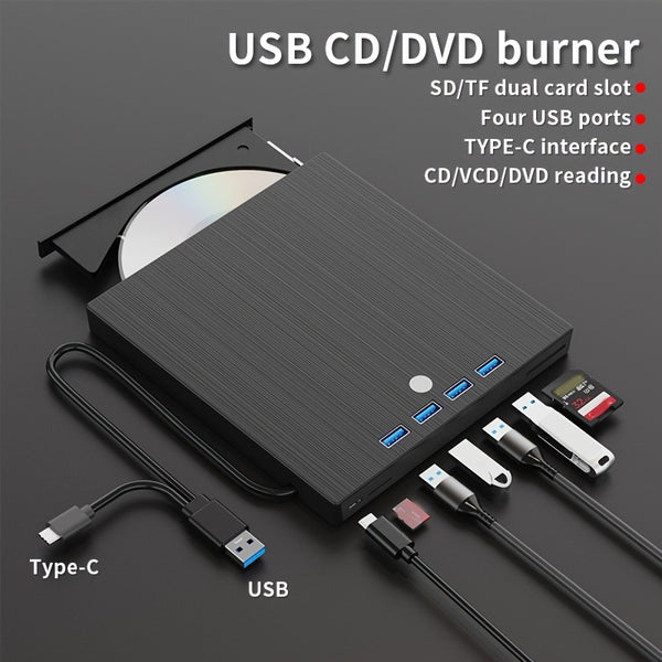 Grabadora DVD Externa USB-C Multifunción - Unidad Óptica Portátil