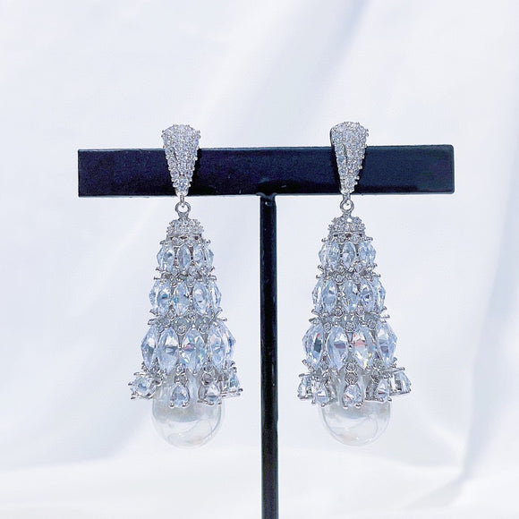 Aretes de Circonita Micro Engarzada Estilo Europeo y Americano para Mujer