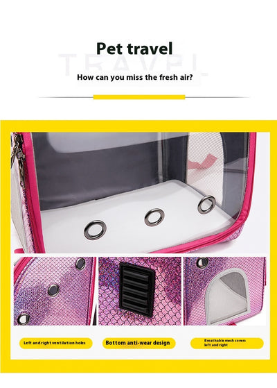 Mochila Transportadora Transparente Plegable para Perros Pequeños con Bolsillo Pañales - Image 34