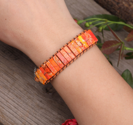 Pulsera de Cuero con Jaspe Natural de Depósito Marino - Image 18