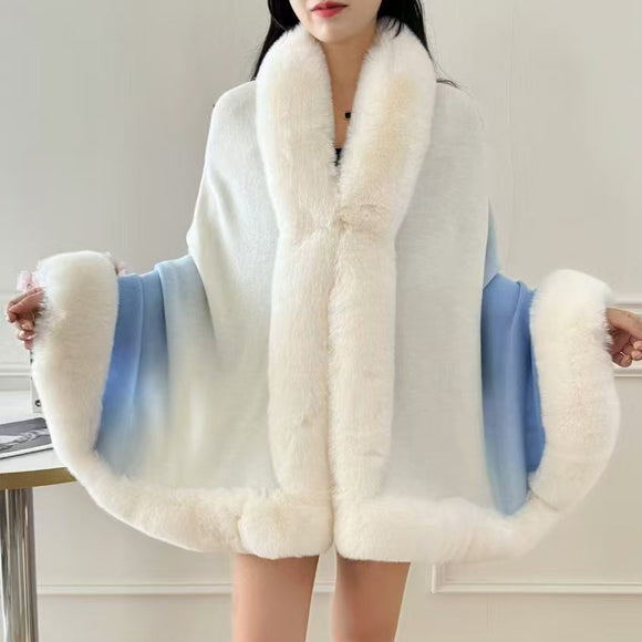 Cardigan de Invierno con Cuello de Pelaje para Mujer