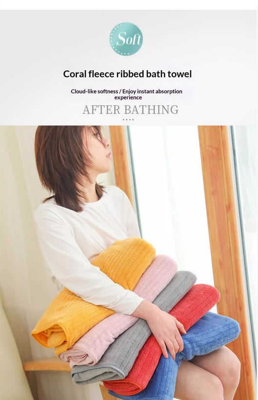 Toalla de Baño Extra Grande en Microfibra Coral - Súper Absorbente y Secado Rápido - Image 12