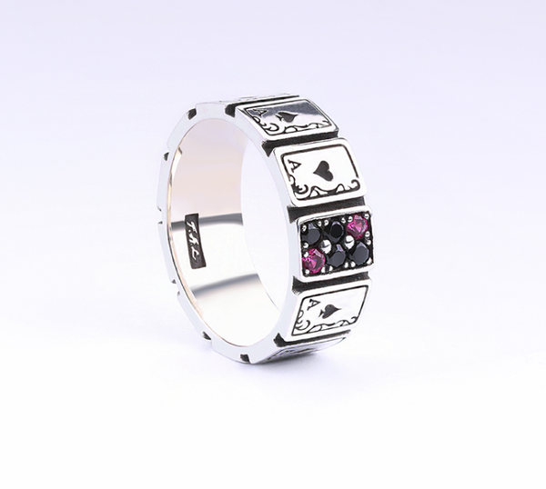 Anillo Clásico Poker Plata 925 Esterlina