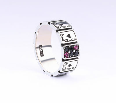 Anillo Clásico Poker Plata 925 Esterlina