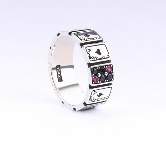 Anillo Clásico Poker Plata 925 Esterlina