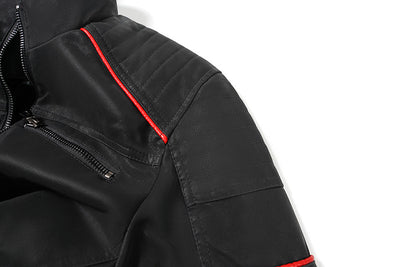 Chaqueta de Cuero PU con Cuello Mao para Hombre - Image 31
