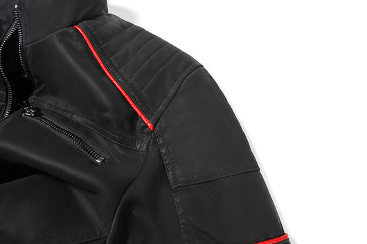 Chaqueta de Cuero PU con Cuello Mao para Hombre - Image 31